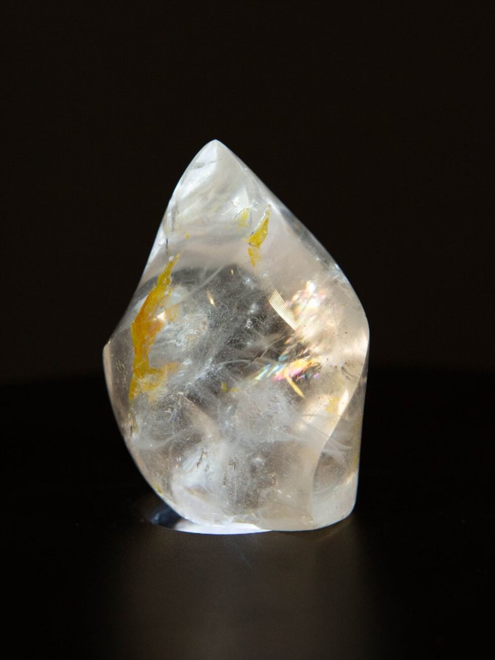 AA+ Clear Quartz Flame Crystal Rainbow & Golden Healer Inclusions 2.5” - Picture 12 of 16